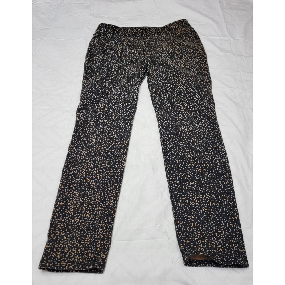 Chico's Jeggings Animal Print Black Tan Slim Leg Pull On Size 0.5 US 6 Small